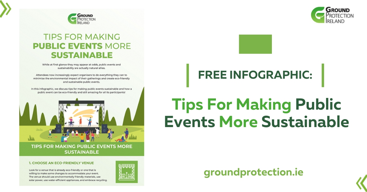 Tips For Making Public Events More Sustainable - Infographic - SM - Ground Protection Ireland