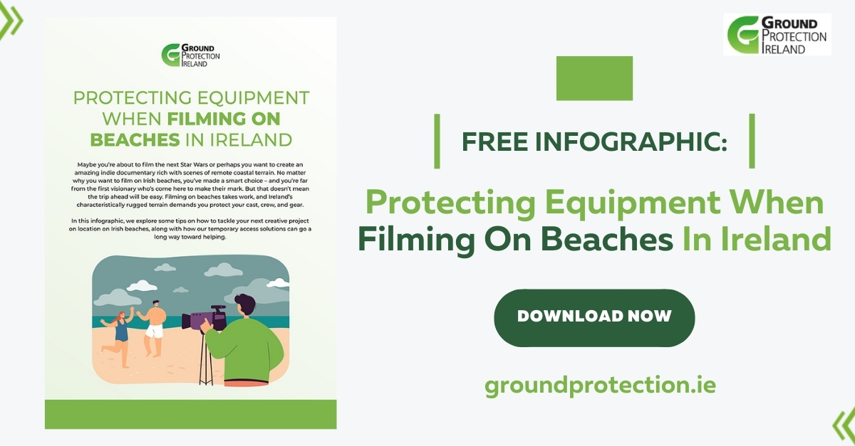 Protecting Equipment When Filming On Beaches In Ireland - Infographic - SM - Ground Protection Ireland