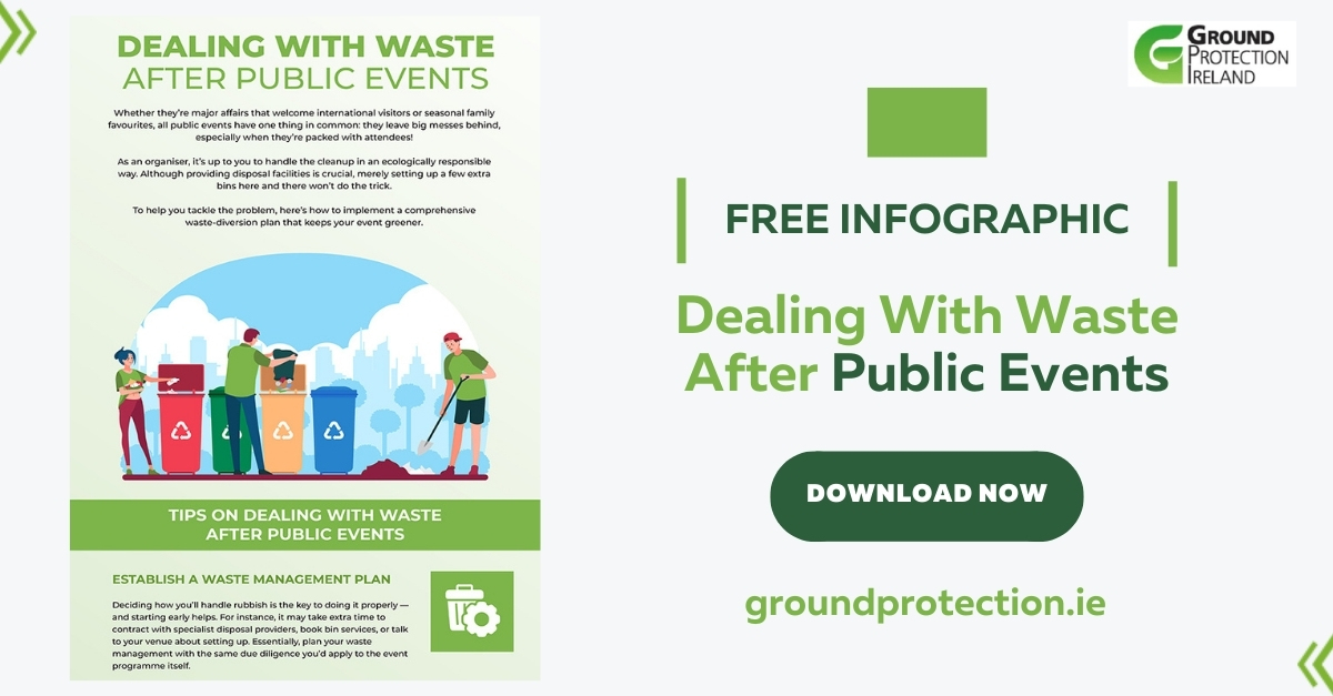 Dealing With Waste After Public Events - Infographic - SM - Ground Protection Ireland